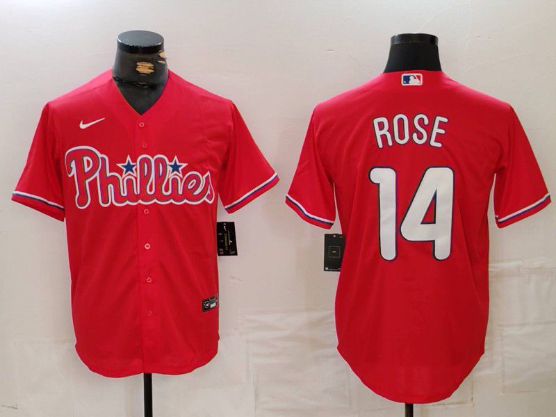 Men Philadelphia Phillies #14 Rose Red Nike Game 2024 MLB Jersey style 1->philadelphia phillies->MLB Jersey